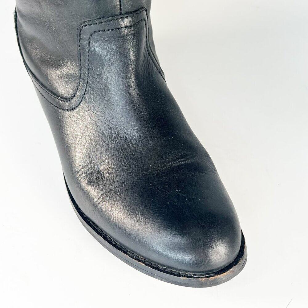 Aldo Black Leather Moto Motorcycle Buckle Ankle Boots Booties Women 7.5 - Picture 10 of 13